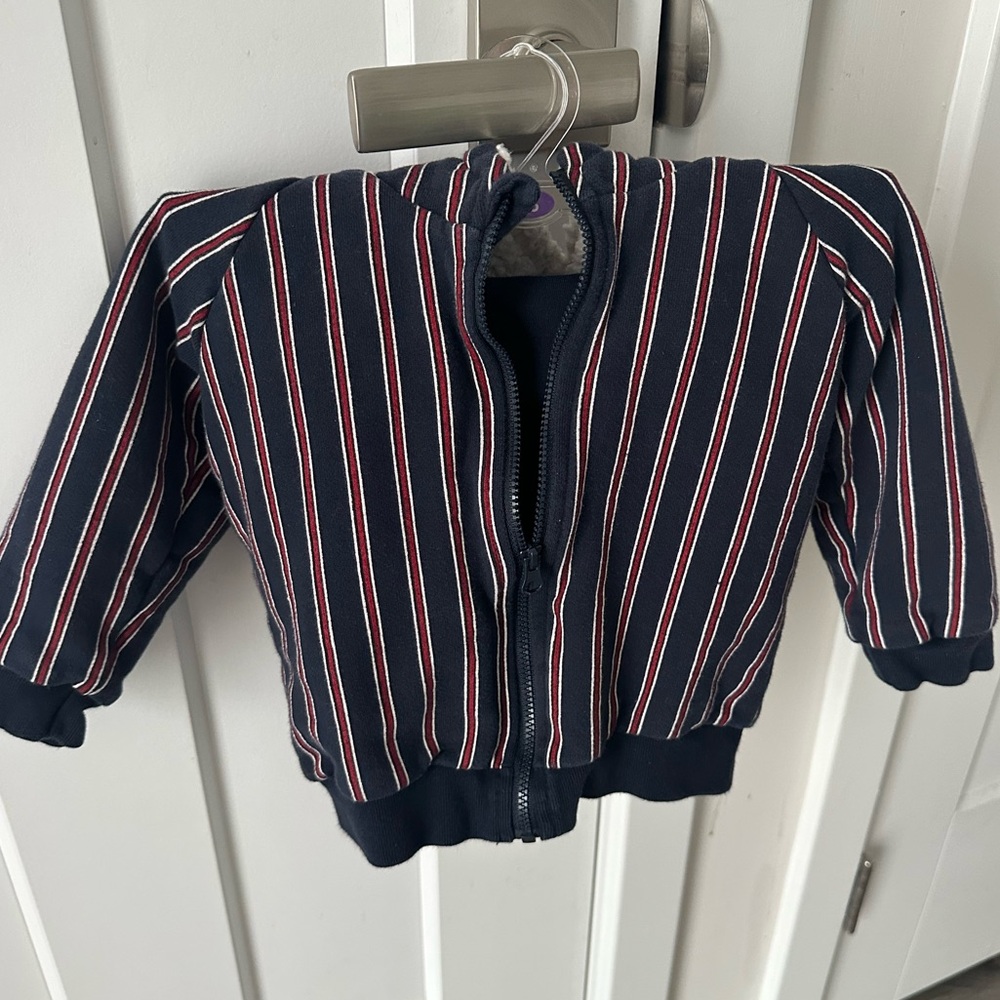 Petit Bateau Navy Jacket Fleece Hoodie 36m